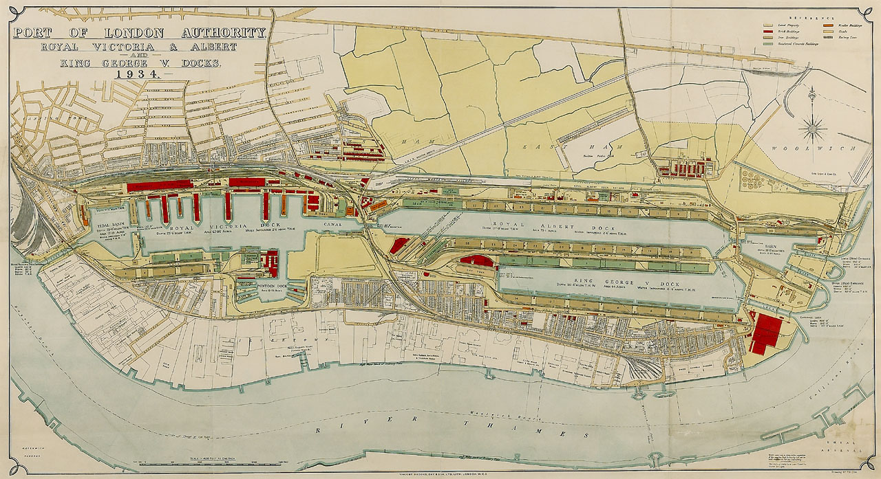 Plan of the Royal Victoria and Albert and King George V docks