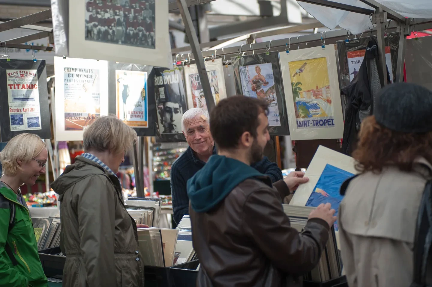 Shoppers browse stalls at Greenwich Market.