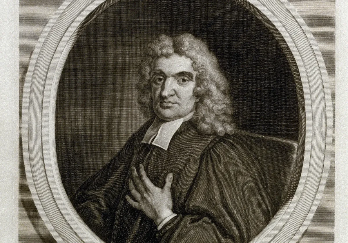 Portrait of John Flamsteed.